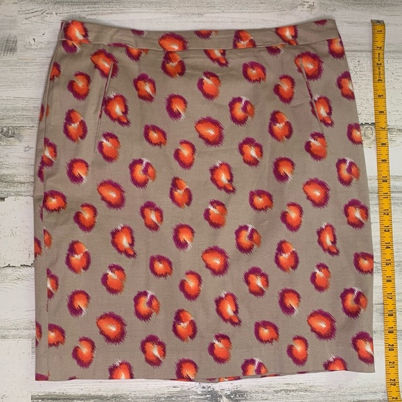 Halogen Tan Orange Magenta Animal Print Skirt - 12 - Picture 4 of 6